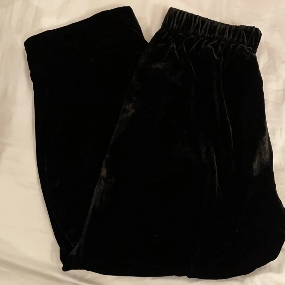 J.Crew Velvet Tall pull-on Peyton pant in black AT577